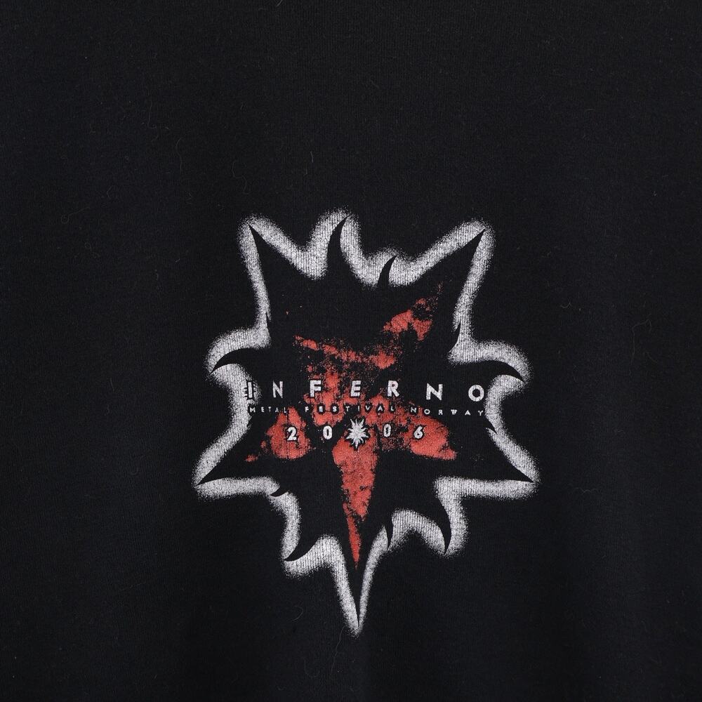Vintage‎ Inferno Metal Festival Norway 2006 Womens Baby Tee Black Fitted Goth - Picture 3 of 4